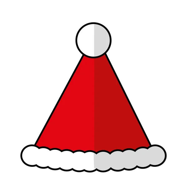 Chapeau de Noël décoration icône isolée — Image vectorielle