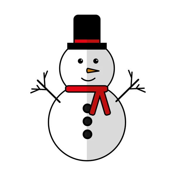 Ikona znaku sněhulák Veselé Vánoce — Stockový vektor