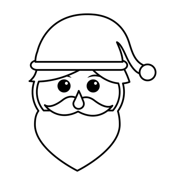 Kerstman hoofd geïsoleerde pictogram — Stockvector