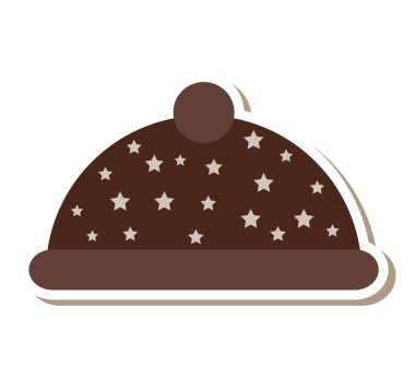 Noel şapka dekorasyon izole simgesi