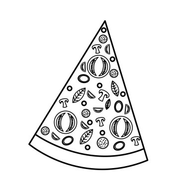 Lezzetli pizza fast food ikonu