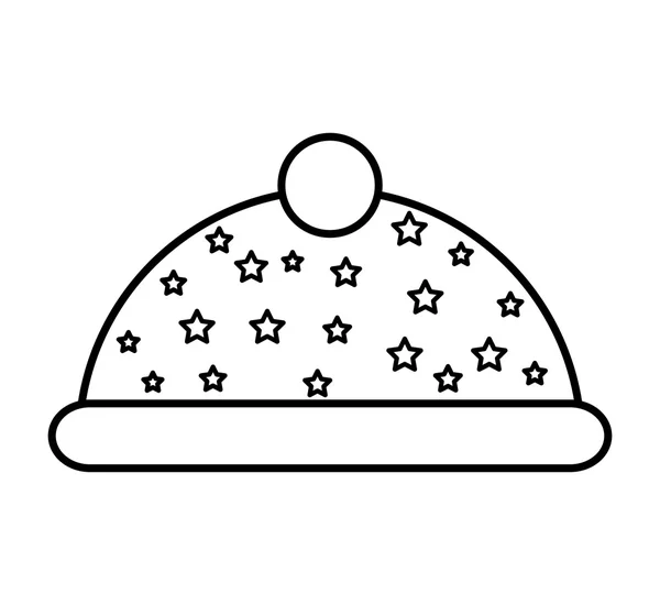 Karácsonyi kalap dekoráció elszigetelt ikon — Stock Vector