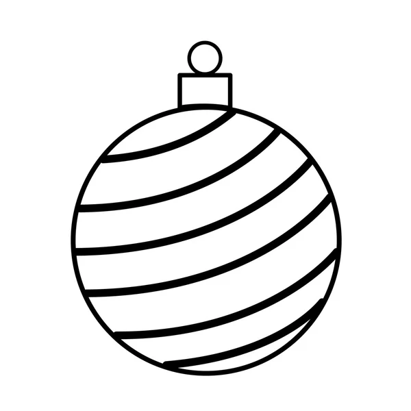 Décoration de boule de Noël icône isolée — Image vectorielle