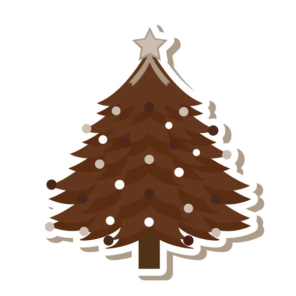 Christmas tree isolated icon — Stock Vector