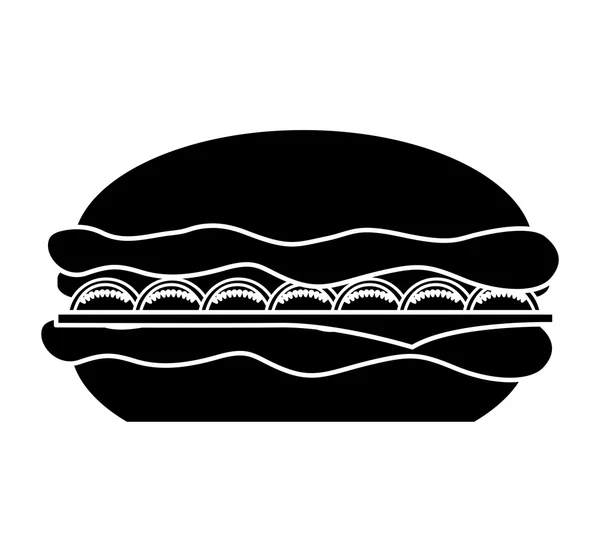 Delicioso ícone de fast food hambúrguer —  Vetores de Stock