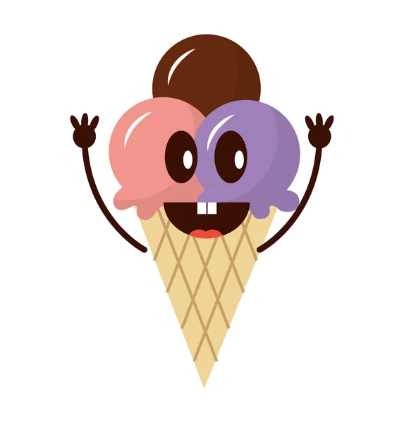 Delicious ice cream icon — Stock Vector