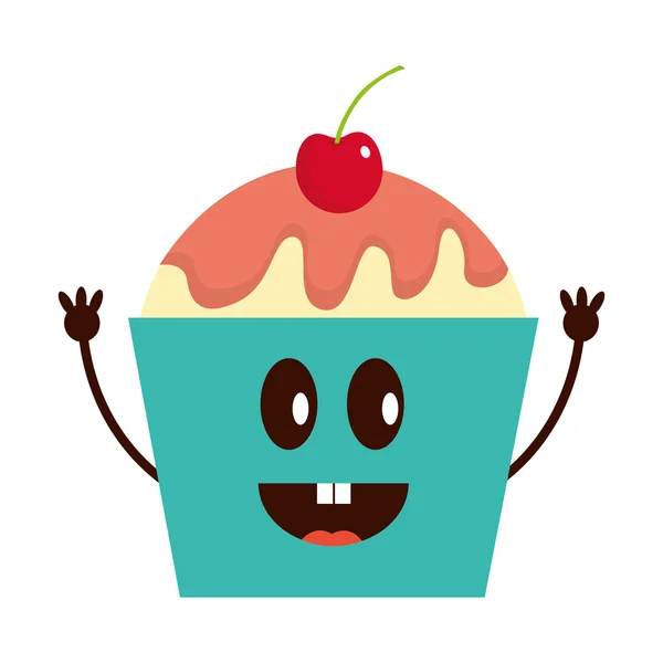Délicieuse icône cupcake sucré — Image vectorielle