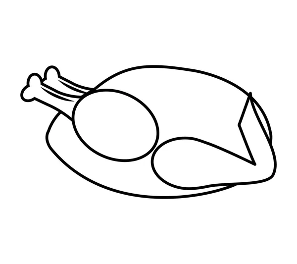 Délicieuse icône de bouillon de poulet — Image vectorielle
