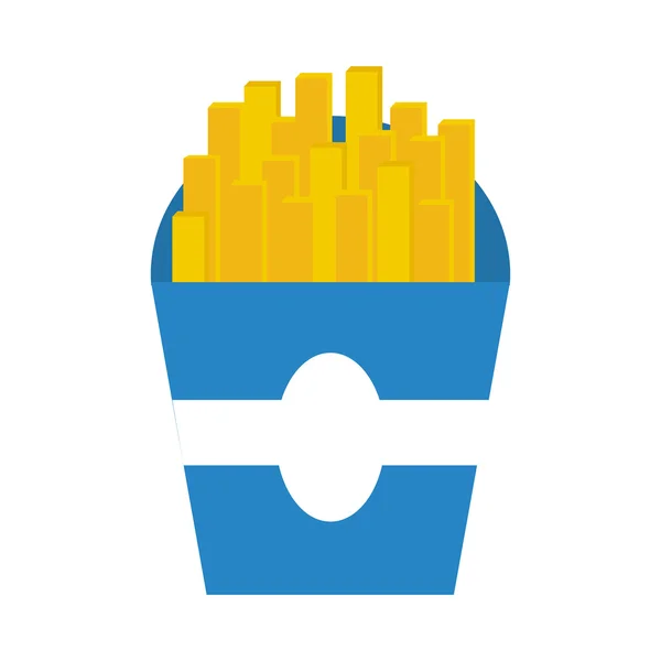 Deliziose patatine fritte icona fast food — Vettoriale Stock