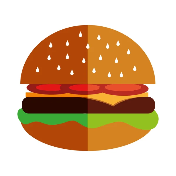 Délicieux hamburger fast food icône — Image vectorielle