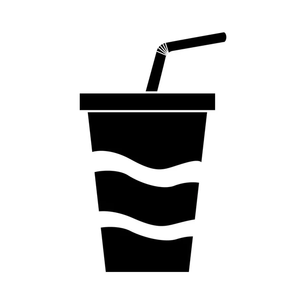 Soda-Trinkglas mit Stroh — Stockvektor