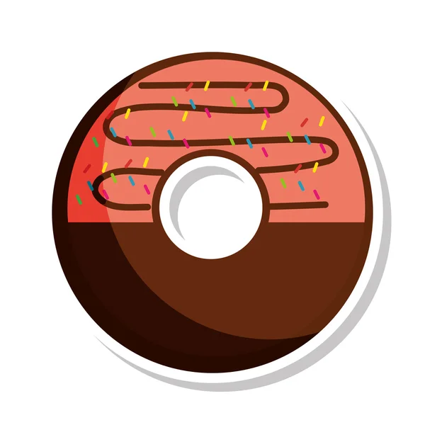 Delicioso dulce donut icono — Vector de stock