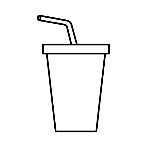 Verre à boisson soda avec paille — Image vectorielle