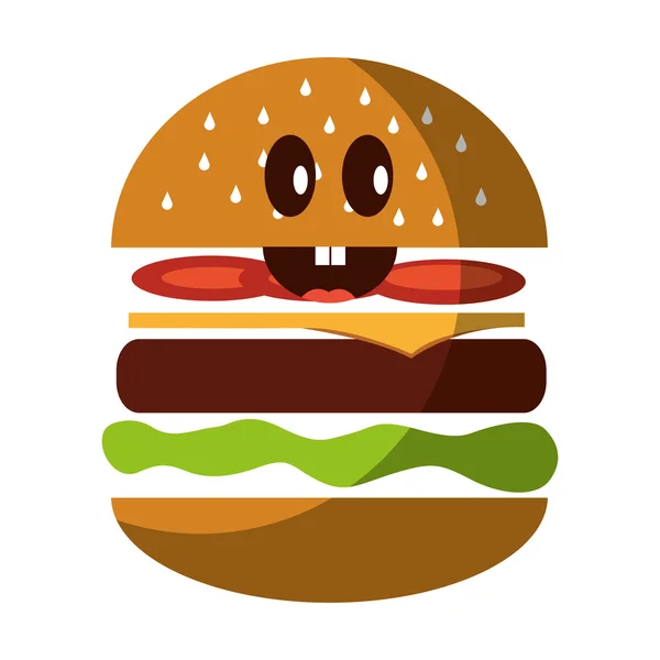 Heerlijke hamburger fast food icoon — Stockvector