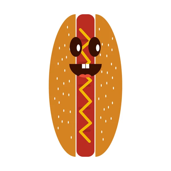 Délicieux hot dog fast food icône — Image vectorielle