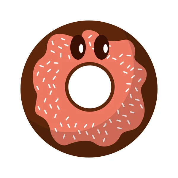 Delicious sweet donut icon — Stock Vector