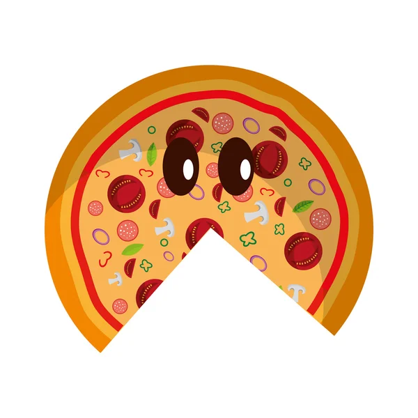Vynikající pizza fast food ikona — Stockový vektor