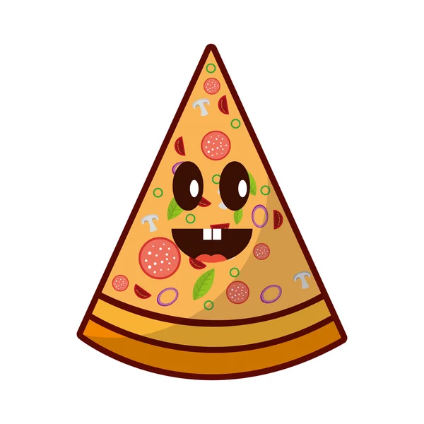 Delicioso pizza comida rápida icono — Vector de stock