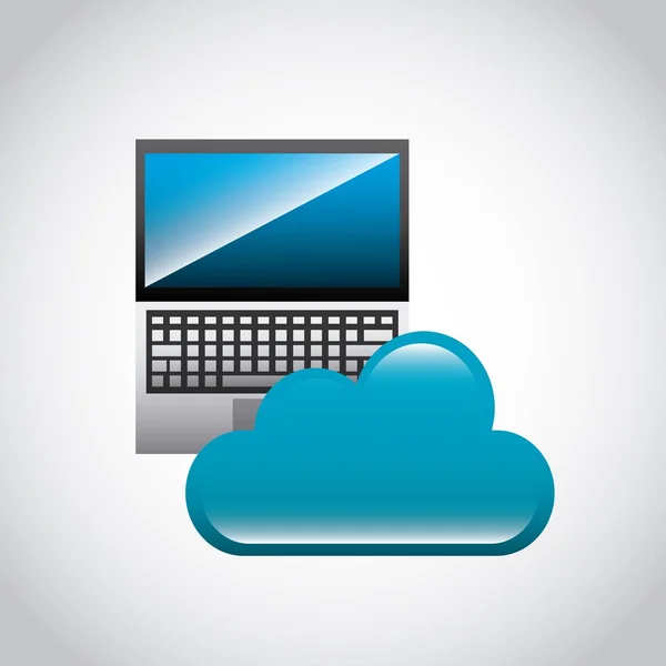 Cloud computing icono aislado — Vector de stock