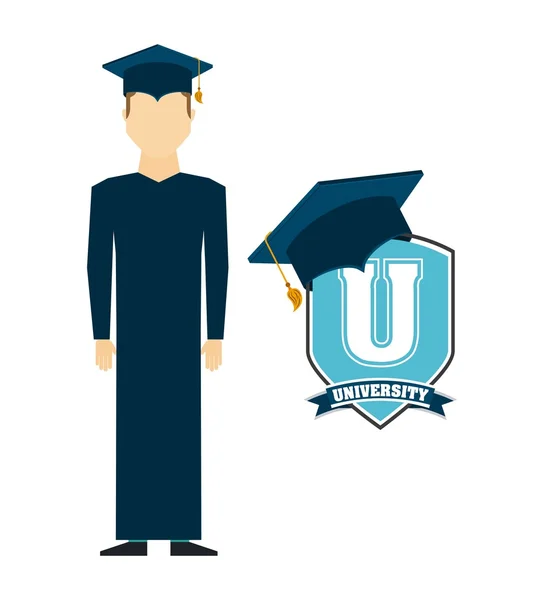 Icono del concepto de emblema universitario — Vector de stock