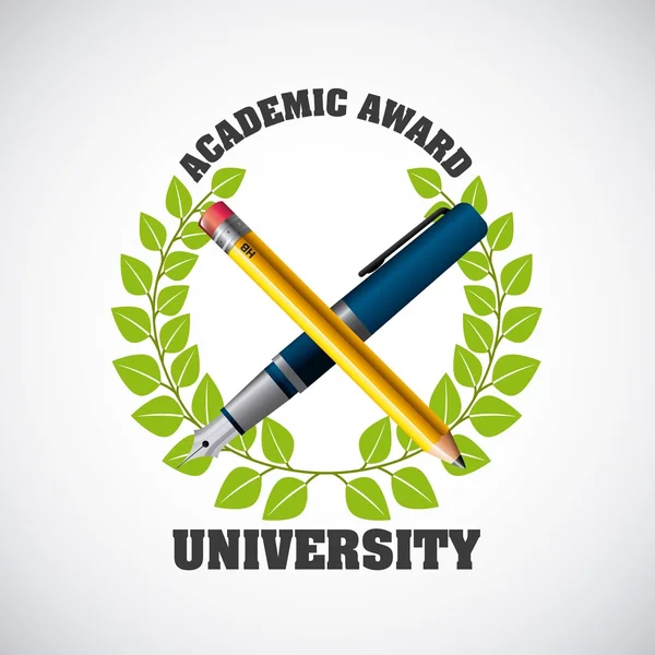 Icono del concepto de emblema universitario — Vector de stock