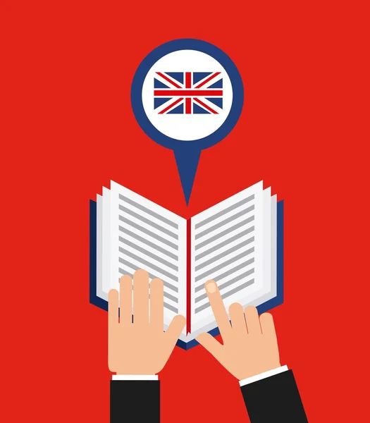 Aprender inglês ícone de estudo —  Vetores de Stock