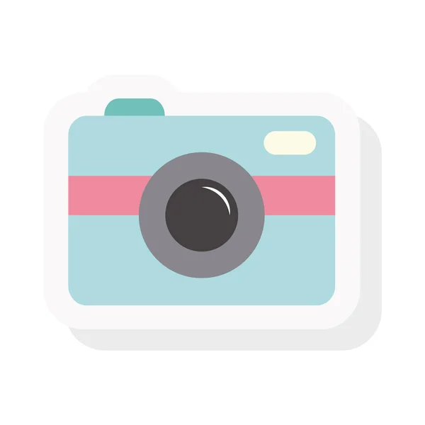 Camera sticker and flat style icon vector design — Stock Vector