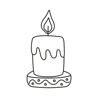 Mum ateşi alev çizgisi simgesi