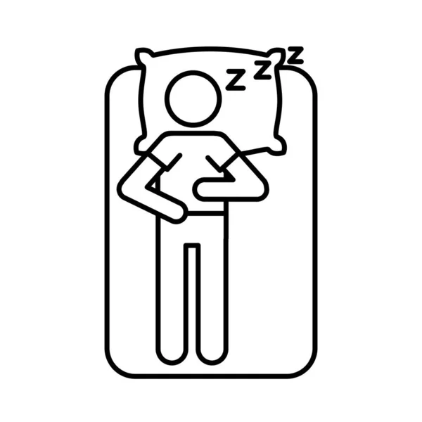 Figura avatar com Insomnia z letras ícone de estilo de linha — Vetor de Stock
