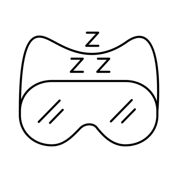 Maschera di copertura degli occhi con Insomnia z lettere linea icona di stile — Vettoriale Stock