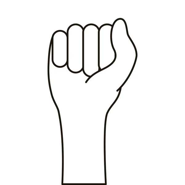 Hand fist fighter silhouette icon — Stock Vector