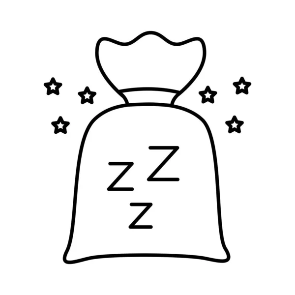 กระเป๋าผง Insomnia และไอคอนสไตล์บรรทัดตัวอักษร z — ภาพเวกเตอร์สต็อก