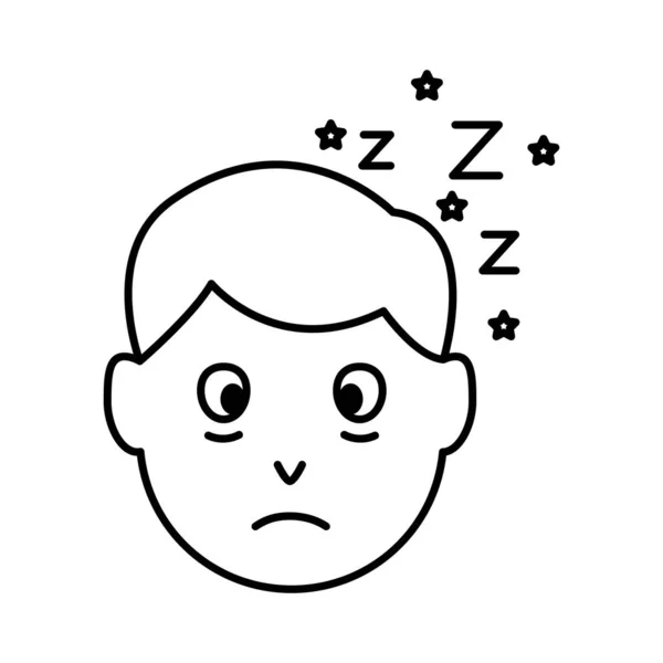ชายหัวที่มีไอคอนสไตล์บรรทัดตัวอักษร Insomnia z — ภาพเวกเตอร์สต็อก