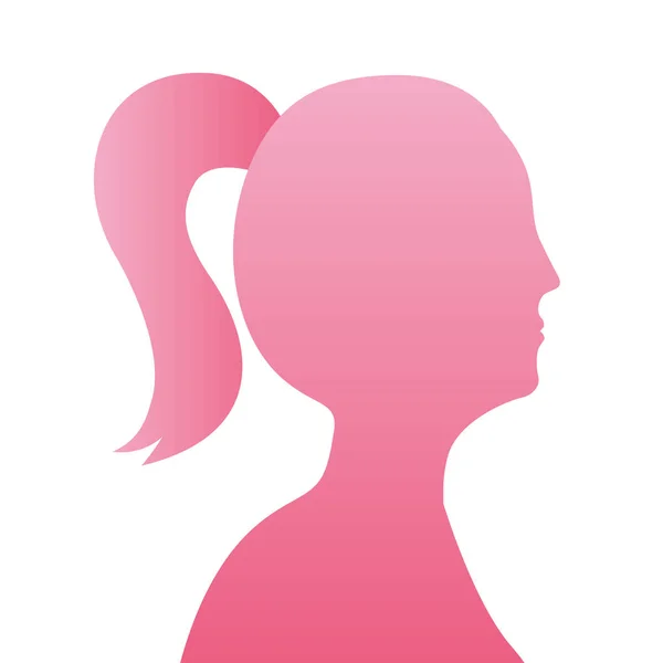 ピンクの女性フィギュアシルエットスタイルのアイコン — ストックベクタ