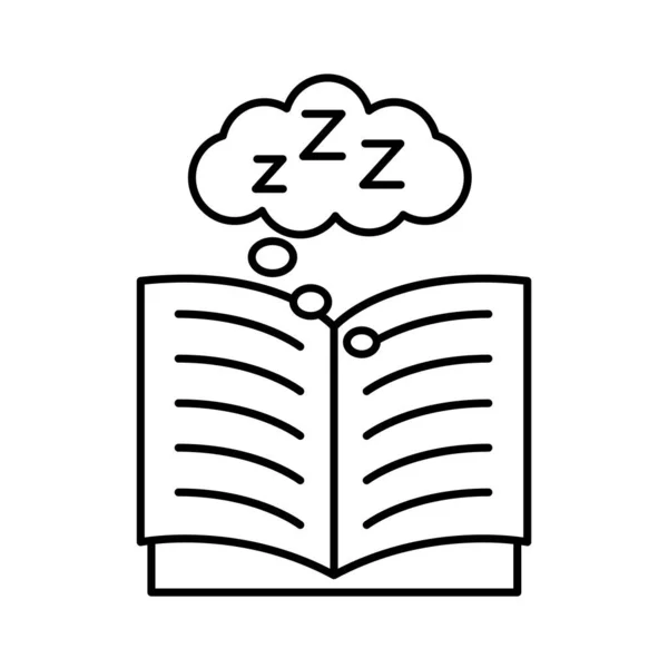 Livro aberto com Insomnia z letras ícone de estilo de linha — Vetor de Stock