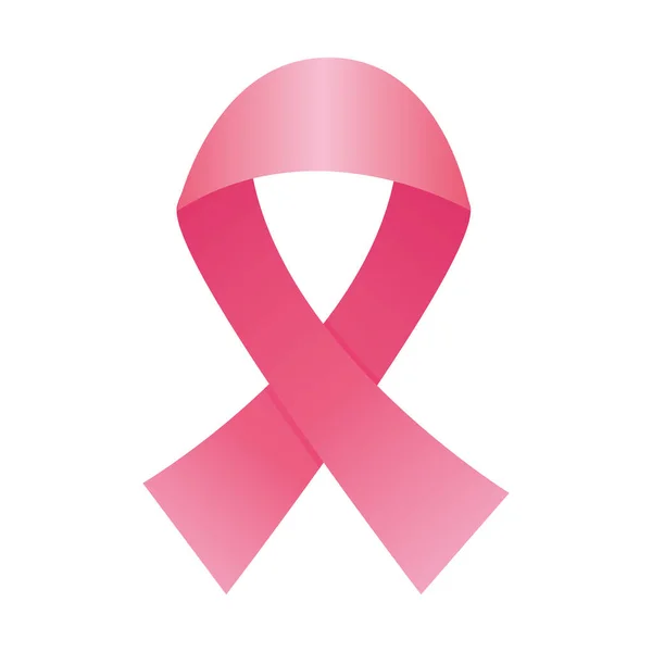 Pink ribbon breast cancer silhouette style icon — Stock Vector