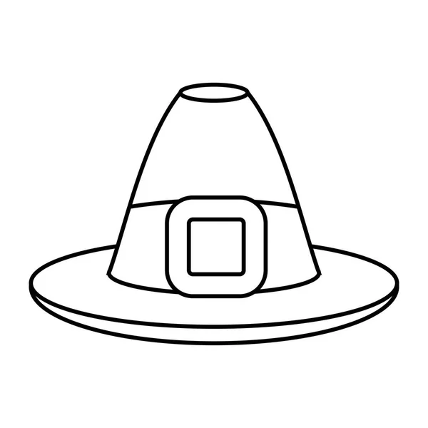 Chapéu de peregrino ícone acessório de ação de graças — Vetor de Stock