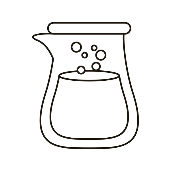 Κατσαρόλα με καφέ ποτό γραμμή στυλ εικονίδιο — Διανυσματικό Αρχείο