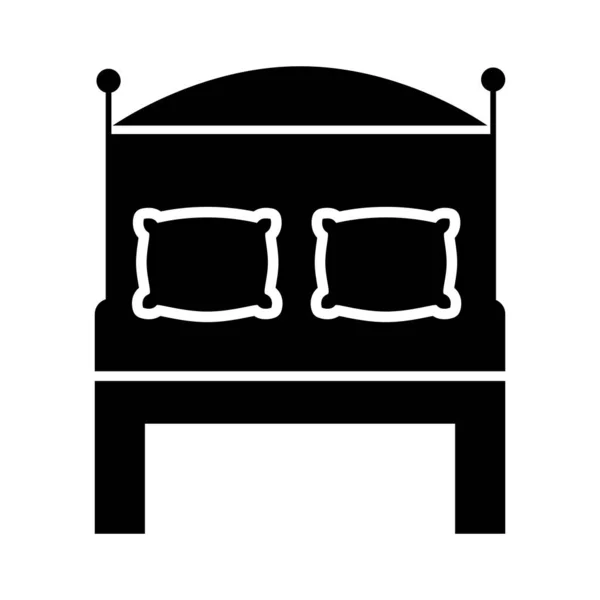 Bed with pillows silhouette style icon — Stock Vector