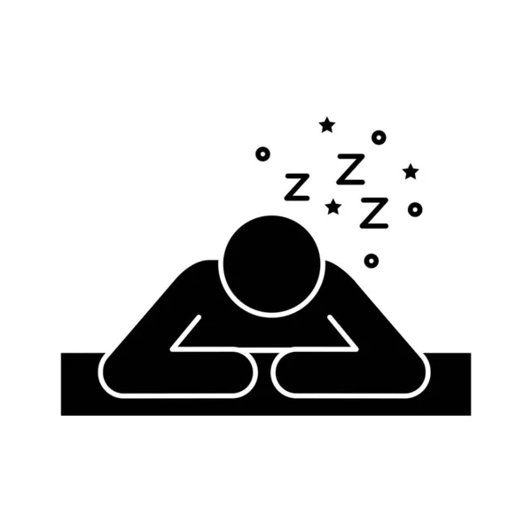 Avatar figuur met Insomnia z letters silhouet stijl pictogram — Stockvector