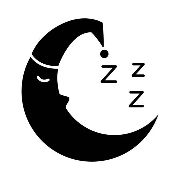 ดวงจันทร์ที่มีหมวกนอนและ Insomnia z ตัวอักษรสีลักษณะไอคอน — ภาพเวกเตอร์สต็อก