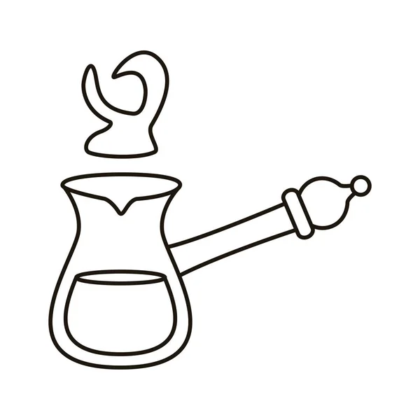 Tetera de la cafetería hacer icono estilo línea utensilio — Vector de stock