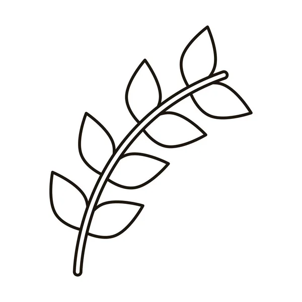 葉のシルエットのアイコンを持つ枝 — ストックベクタ