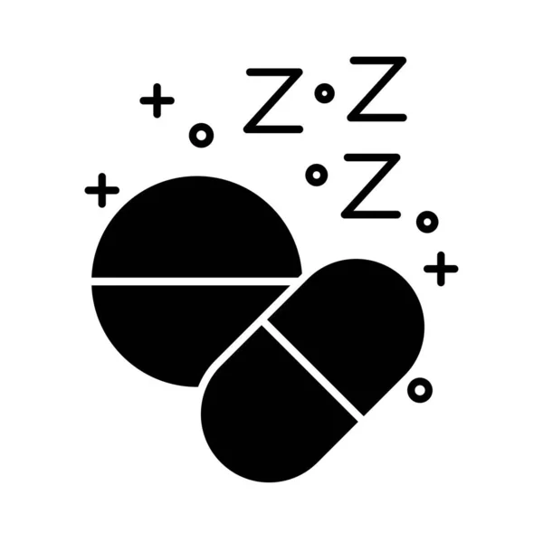 Drugs slapeloosheid z letters silhouet stijl pictogram — Stockvector