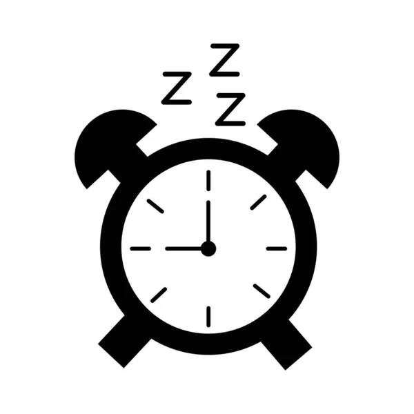 Alarm clock with Insomnia z letters silhouette style icon — Stock Vector