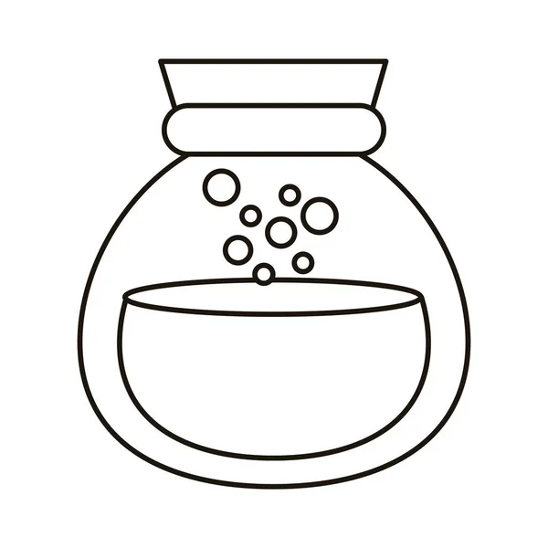 Vidro de bule com ícone de estilo de linha de água — Vetor de Stock