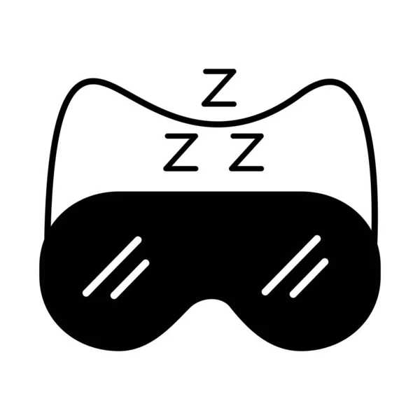 Masca de acoperire ochi cu Insomnia z litere silueta stil pictograma — Vector de stoc