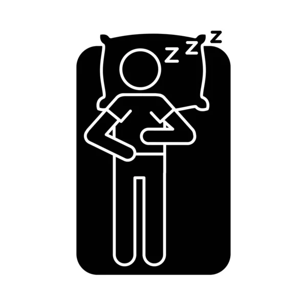 Avatar figuur met Insomnia z letters silhouet stijl pictogram — Stockvector