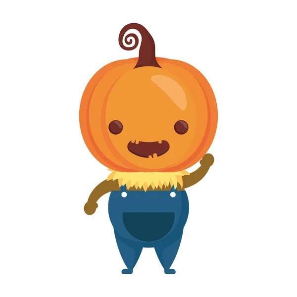 Feliz halloween lindo carácter de calabaza — Vector de stock