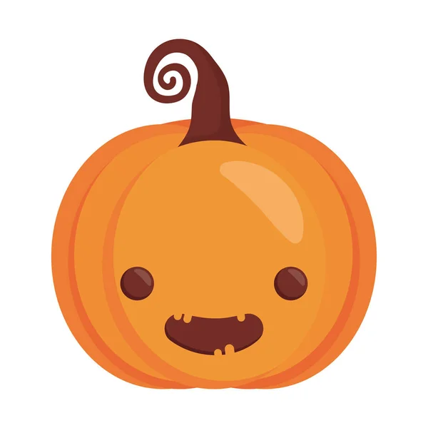 Heureux Halloween personnage de tête de citrouille mignon — Image vectorielle
